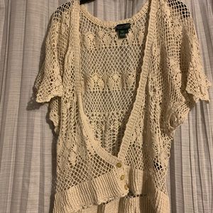 Short Sleeve Knit Cardigan